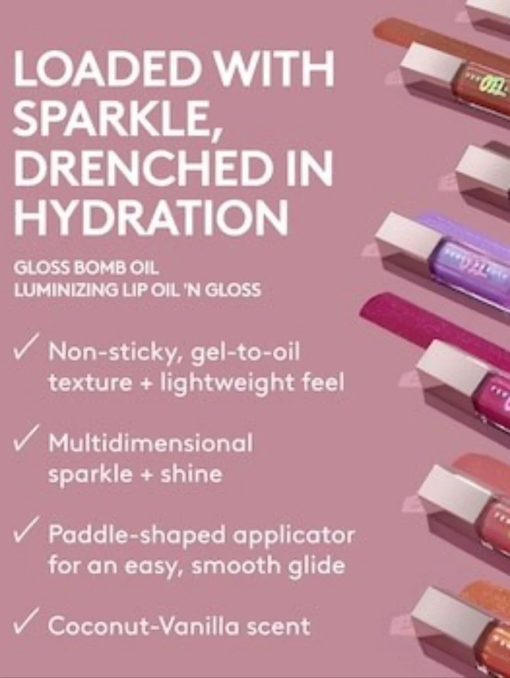 Fenty Beauty Iridescent Purple-Pink Sparkle Lip Gloss Miss Jellyfish